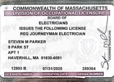 massachusetts journeyman electrician license